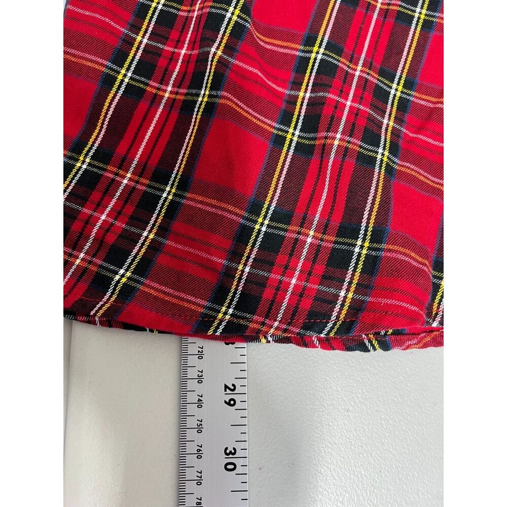 Hot Topic Plaid O-Ring Skirtall Overall Dress Womens Small Pockets Red Black - Picture 11 of 13